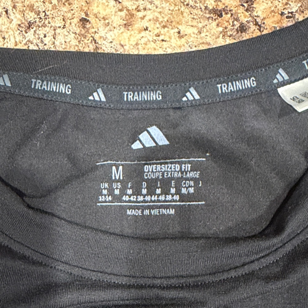 adidas Black Cropped Athletic Tee with Logo - Picture 3 of 3